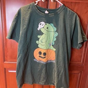 Halloween Dino Pumpkin Ghost Shirt Medium
